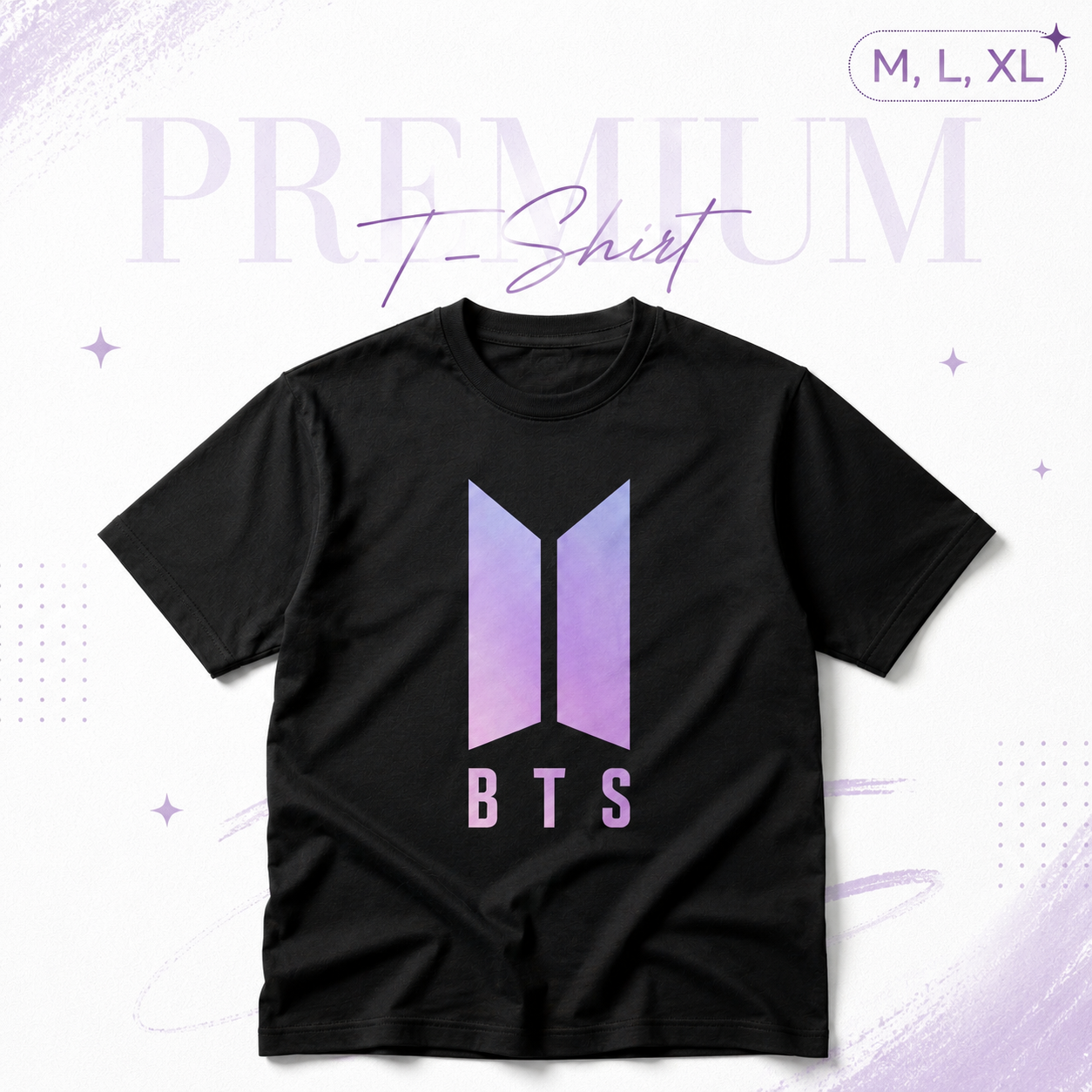 BTS Premium Black T-Shirt | Stylish Unisex Half Sleeve T-Shirt